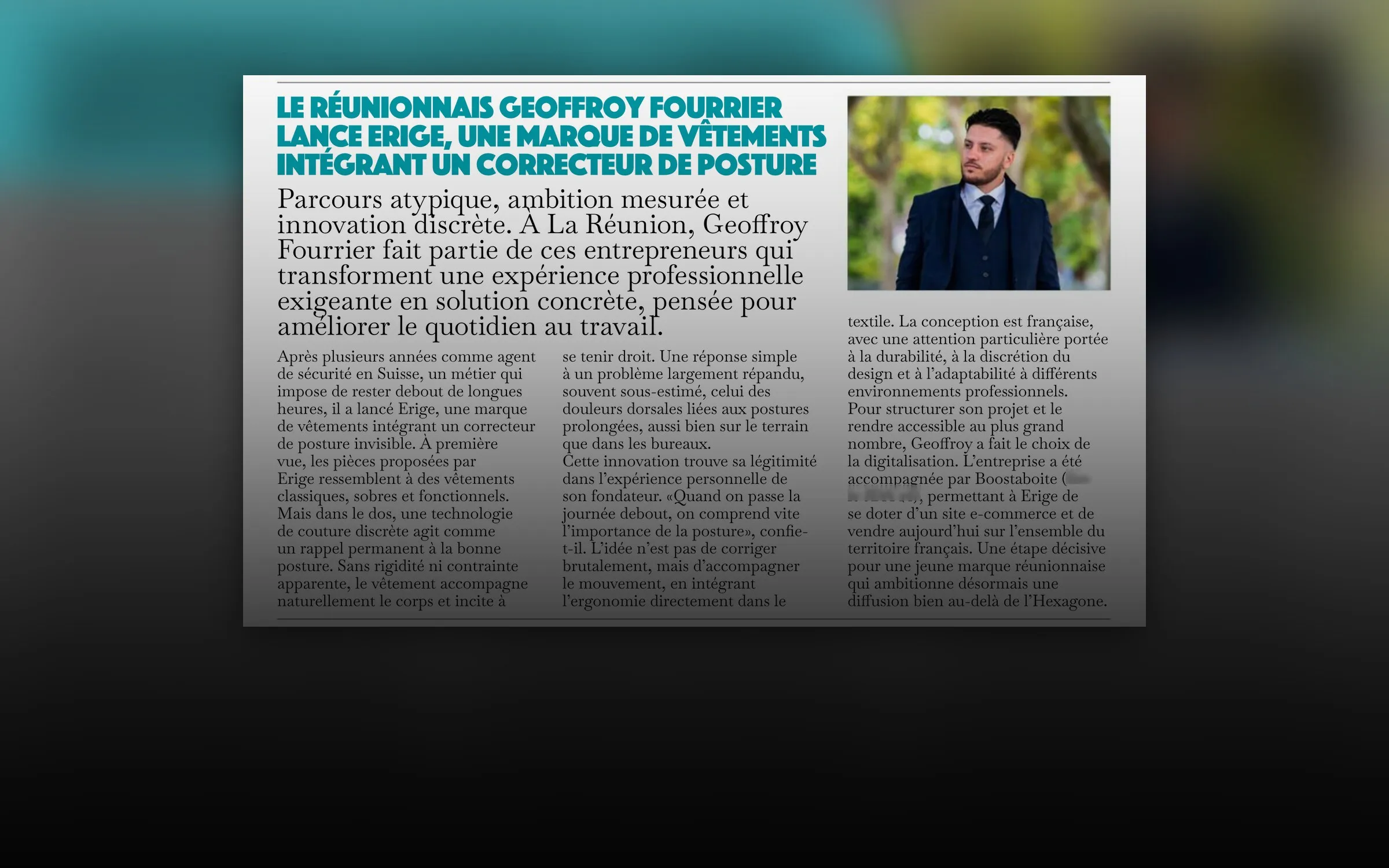 Projet ERIGE, l'article de presse