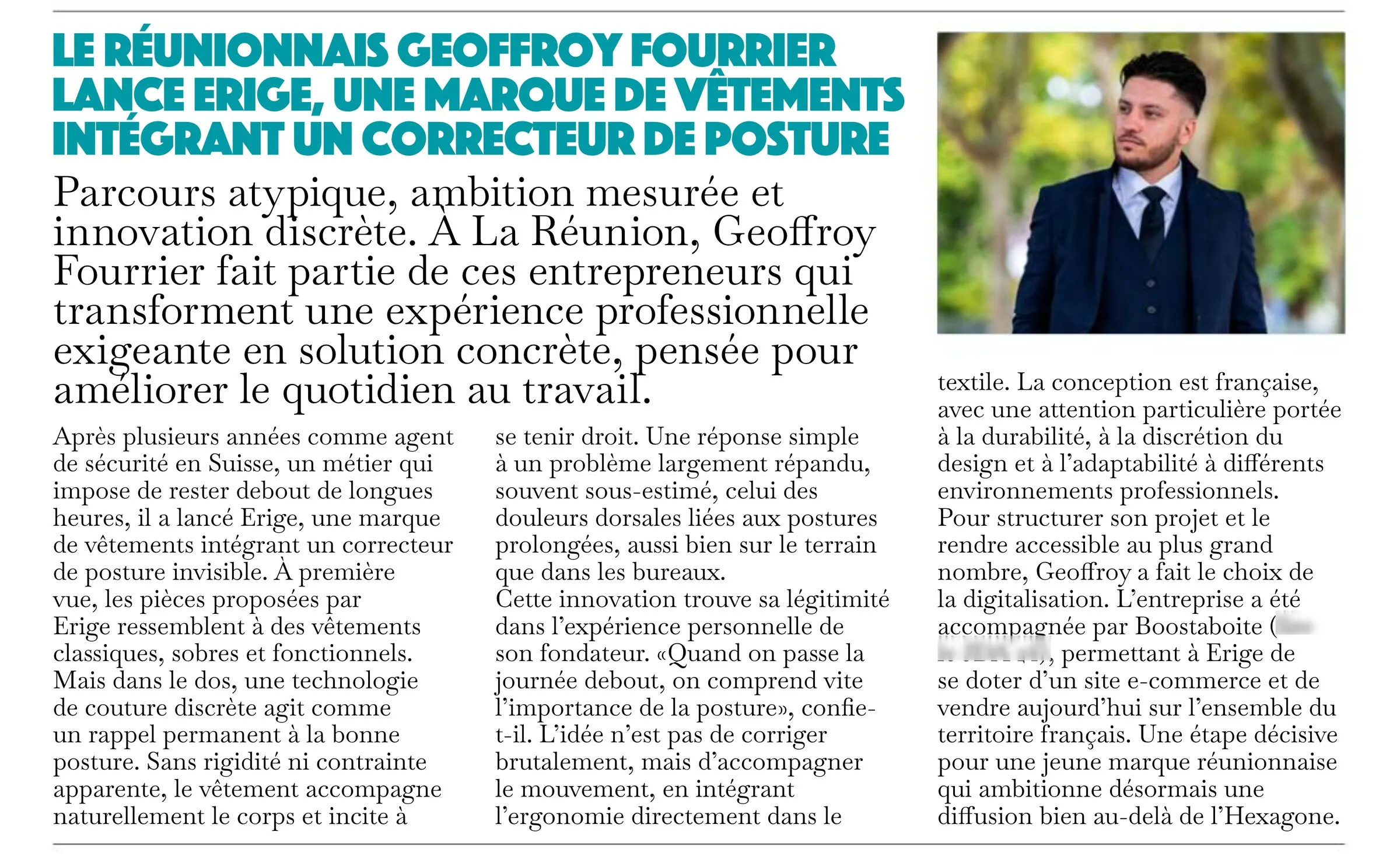 Projet ERIGE, l'article de presse