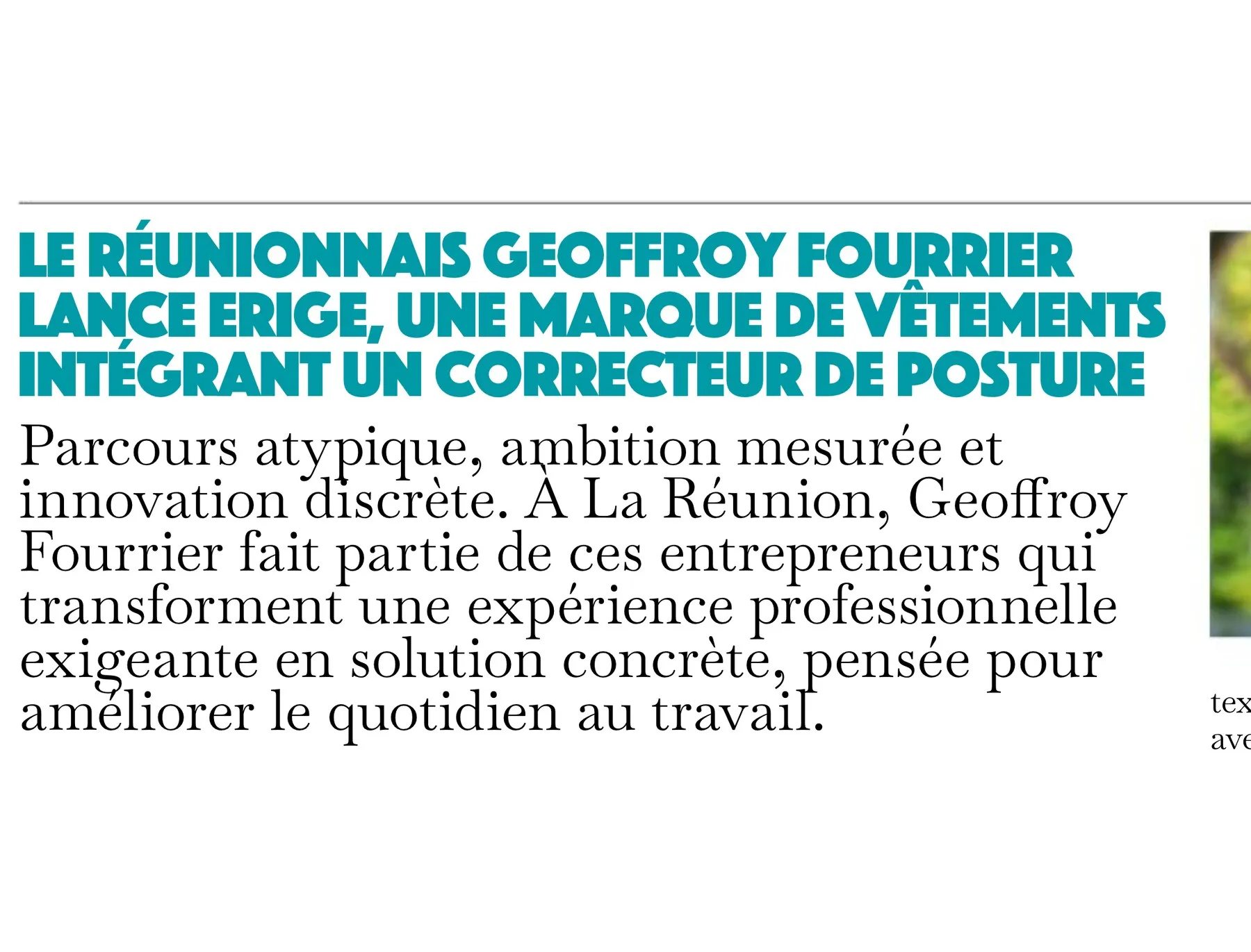 Projet ERIGE, l'article de presse